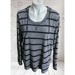 GVS Striped Hooded top Black & Gray Size XL